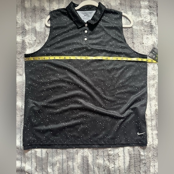 WOMENS Dry Sleeveless Dot Print Polo Black/White Size XXL - Picture 4 of 6